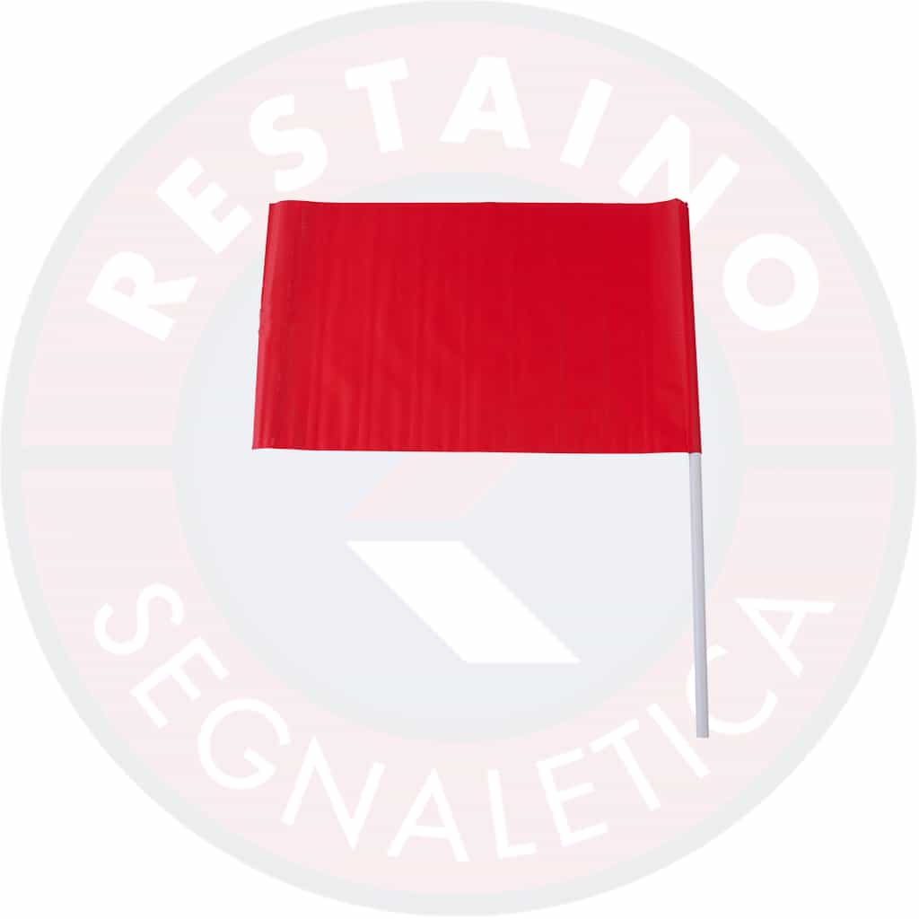 Bandierina Segnaletica rosso 50x35 cm manico in plastica