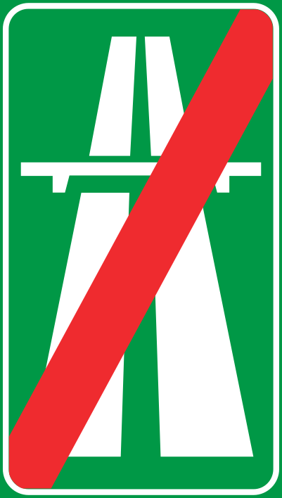 Fine autostrada / fine strada extraurbana principale