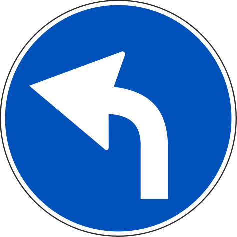 Preavviso di direzione obbligatoria a sinistra Preavviso di direzione obbligatoria a sinistra