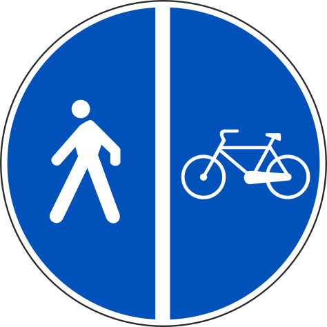 Pista ciclabile contigua al marciapiede Pista ciclabile contigua al marciapiede