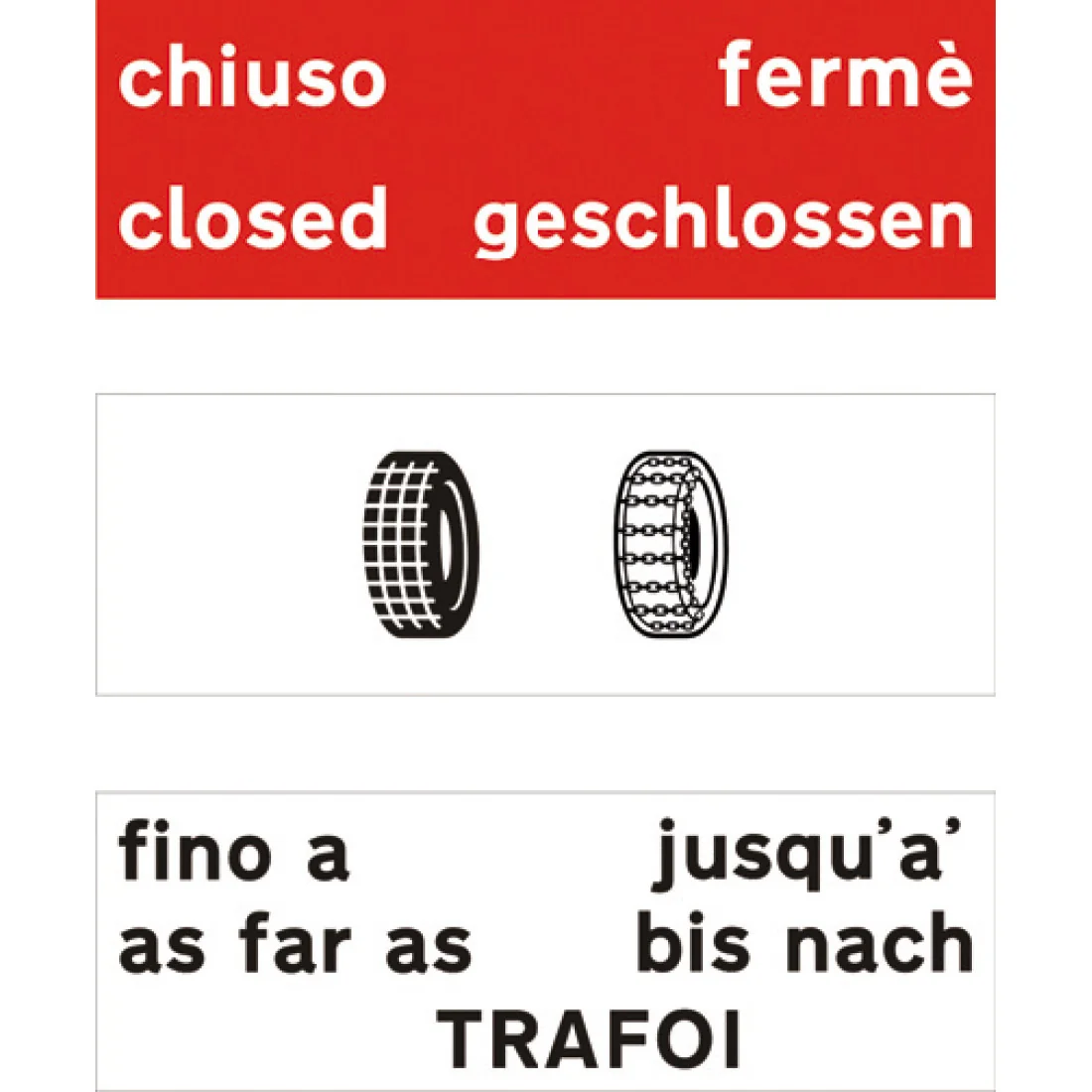 Tratto terminale della strada o passo chiuso – 336