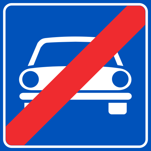 Fine strada riservata ai veicoli a motore