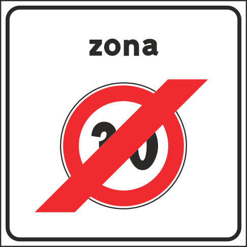Fine zona a velocità limitata Fine zona a velocità limitata